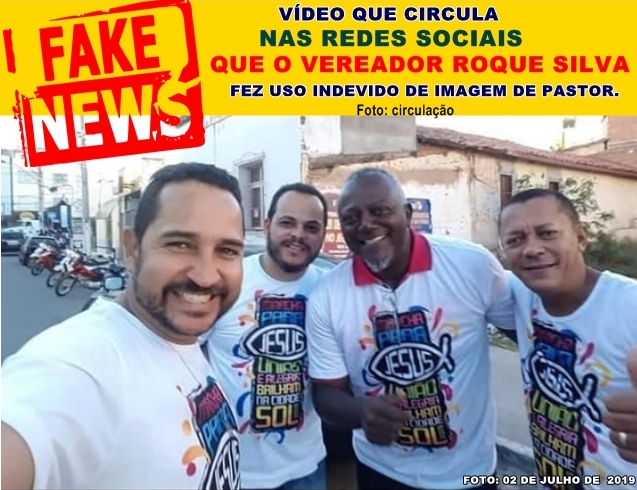 É Fake, vídeo com imagem do vereador Roque Silva junto a pastores É Fake, vídeo com imagem do vereador Roque Silva junto a pastores