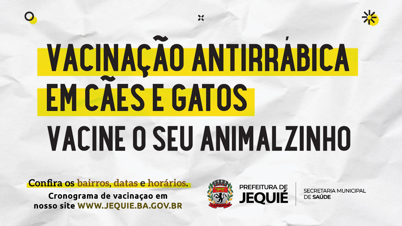 Campanha de Vacinação para cães e gatos é mantida até setembro no município Campanha de Vacinação para cães e gatos é mantida até setembro no município