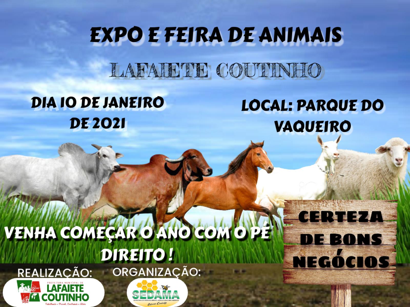 Lafaiete Coutinho – Expo Feira de Animais irá movimentar o município em janeiro