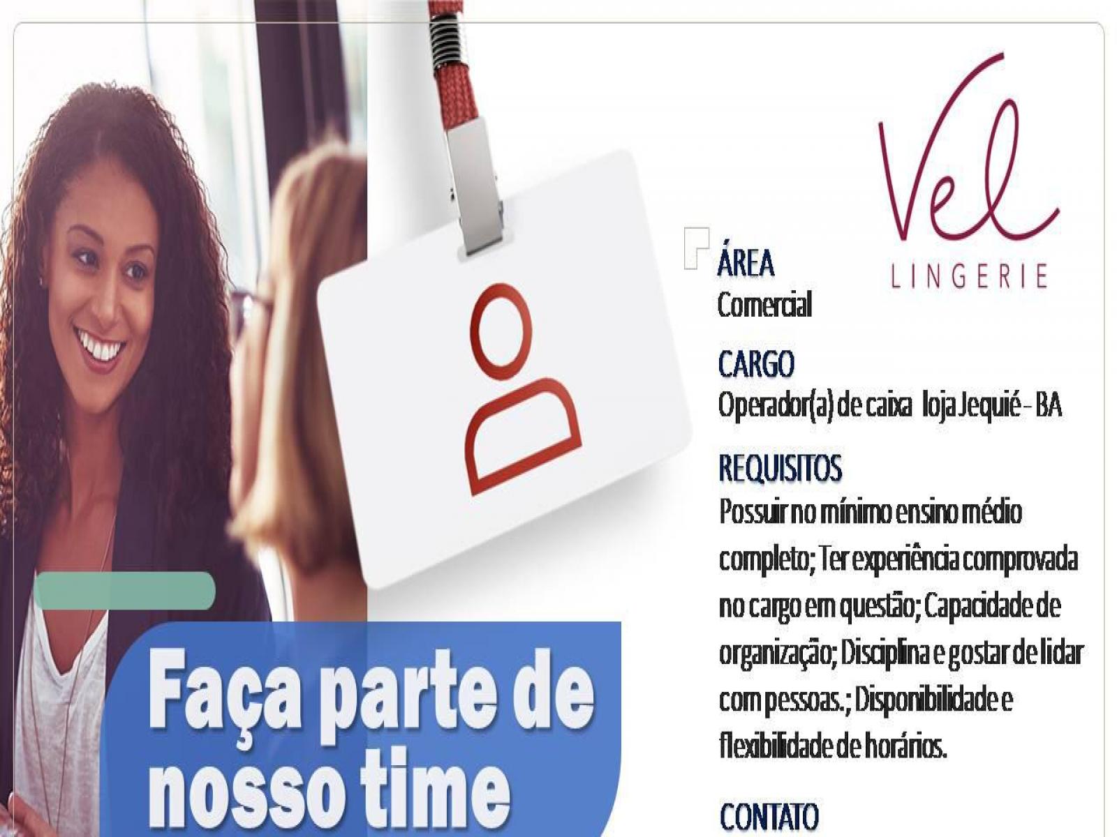 Empresa está contratando pessoa com experiência em caixa