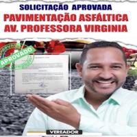 Roque Silva agradece asfaltamento da Rua Professora Virgínia