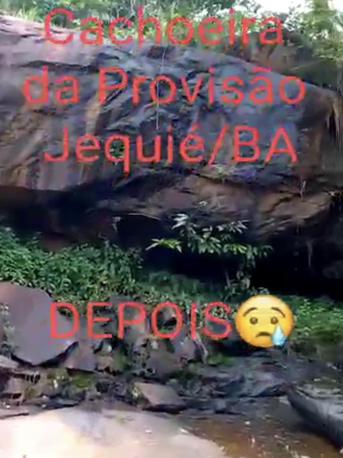 Uma das cachoeiras mais conhecidas de Jequié secou, banhistas  suspeitam que tenha sido de propósito