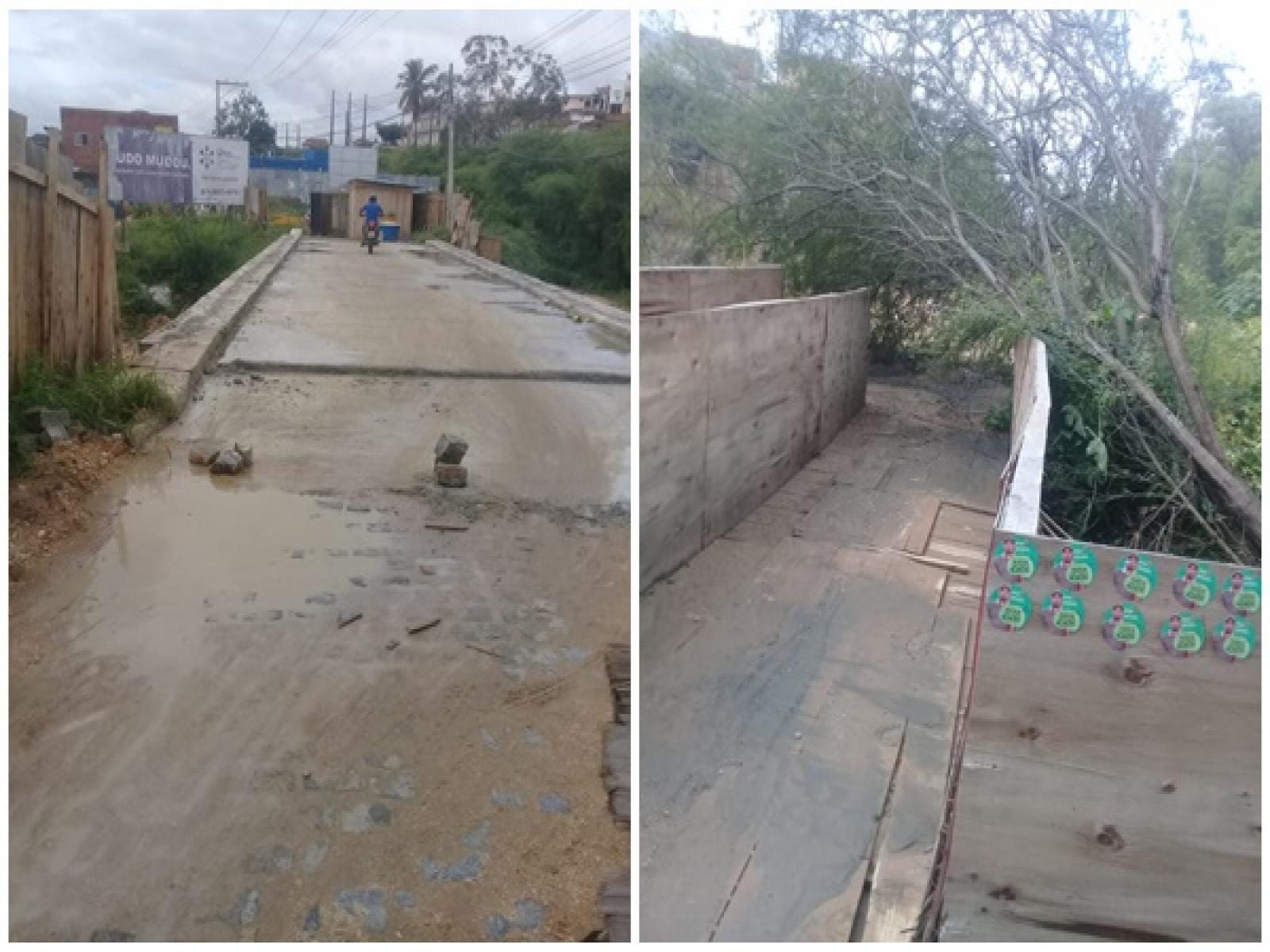 Árvore cai sobre passarela e populares abrem a ponte da Rua Antônio Orrico