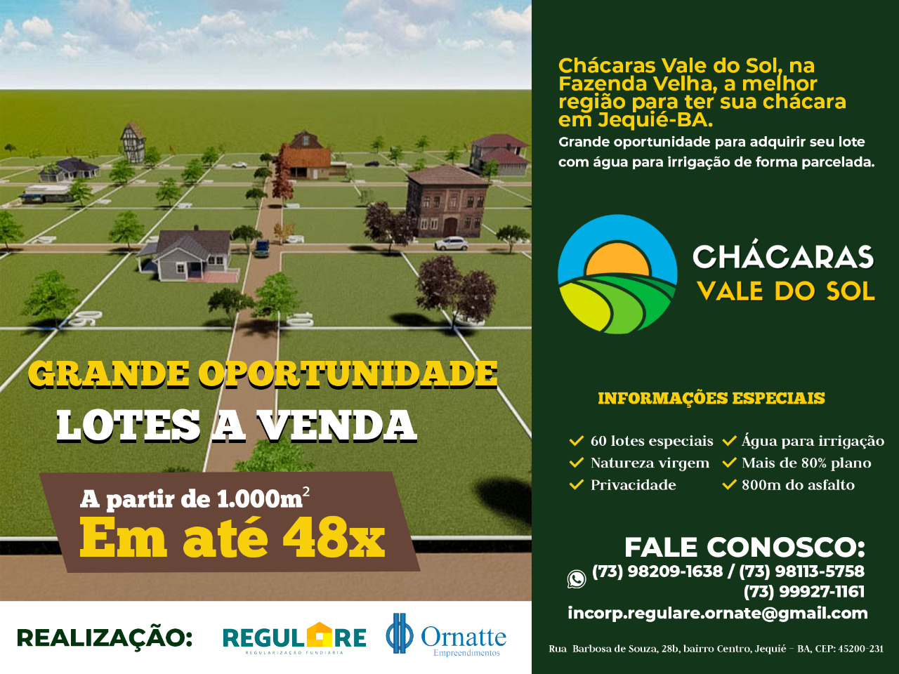 Venha morar na Chácaras Vale do Sol, lotes já a venda Venha morar na Chácaras Vale do Sol, lotes já a venda