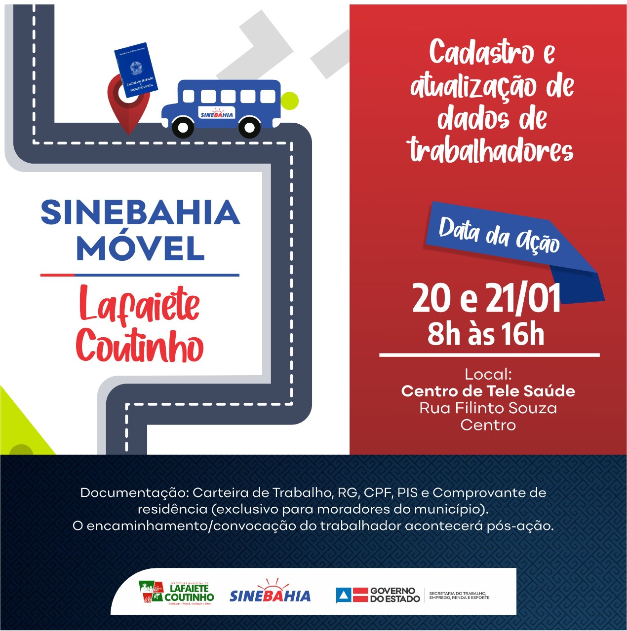 Município de Lafaiete Coutinho recebe ação itinerante do SineBahia