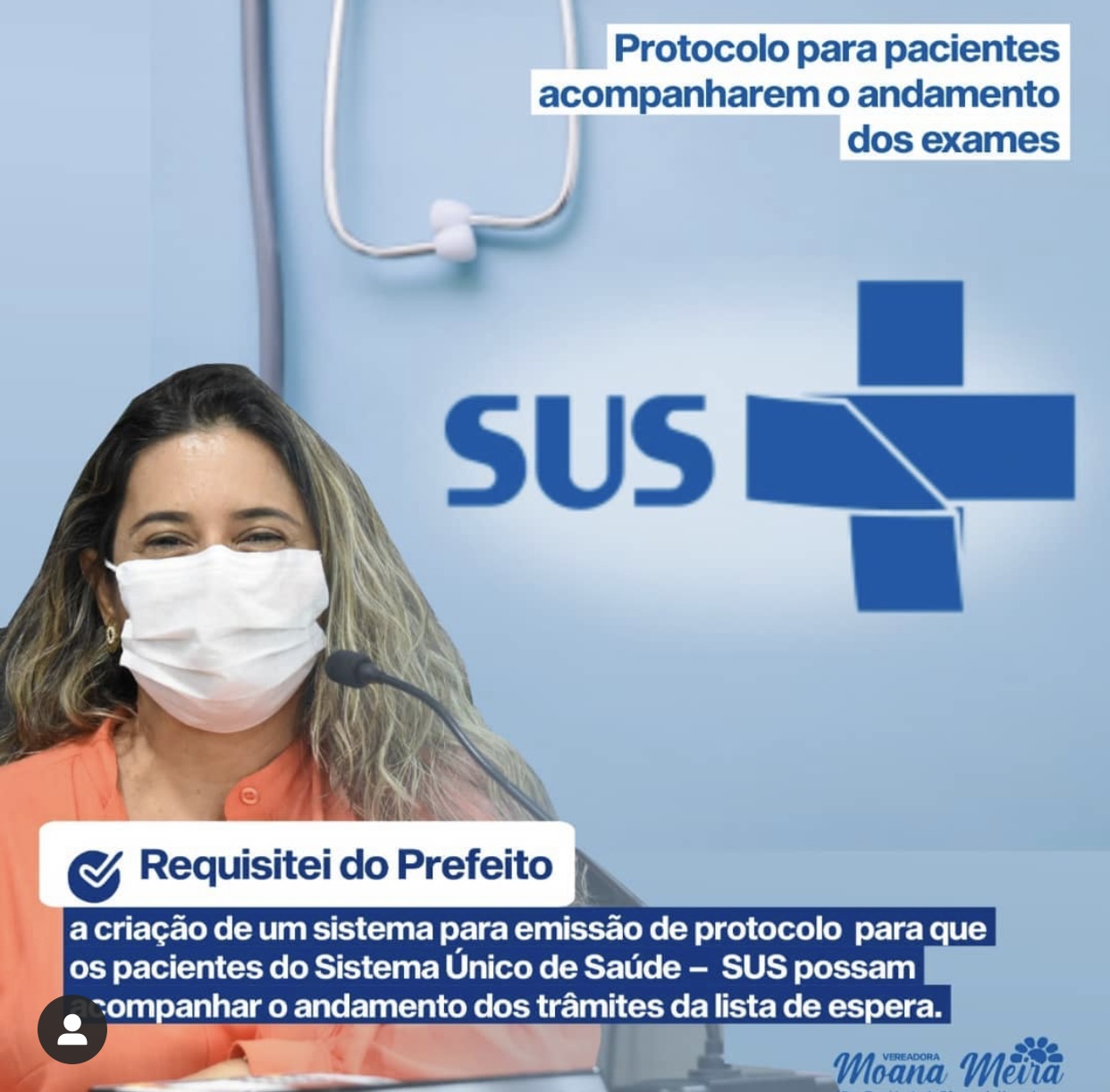 Vereadora Moana Meira cobra do prefeito sistema para acompanhamento de exames no SUS Vereadora Moana Meira cobra do prefeito sistema para acompanhamento de exames no SUS