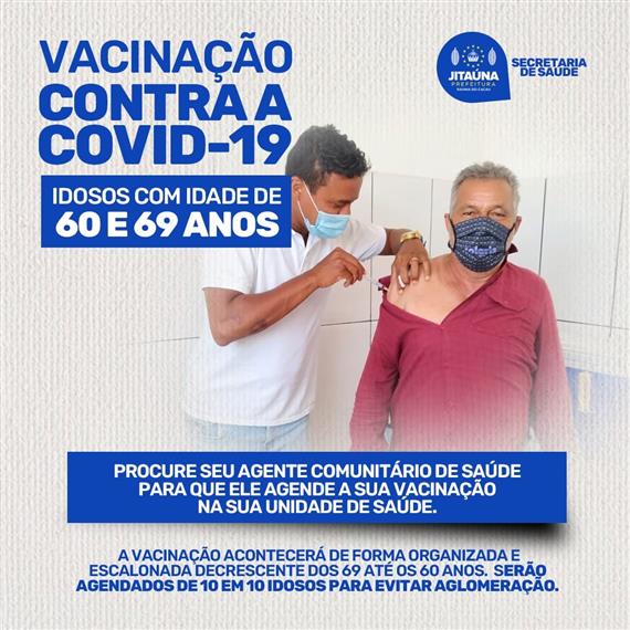 Jitaúna amplia vacinação para idosos entre 60 e 69 anos; diz secretaria