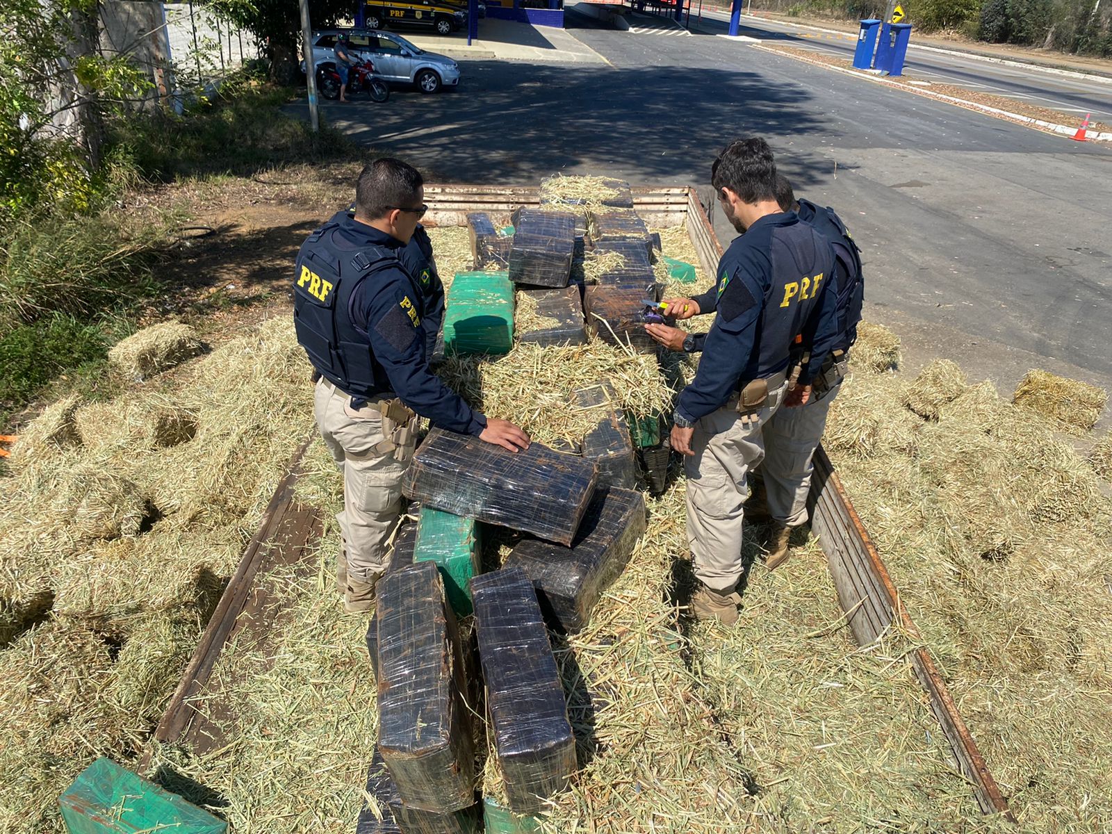 PRF apreende quase 3 toneladas de maconha em meio a carga de feno PRF apreende quase 3 toneladas de maconha em meio a carga de feno