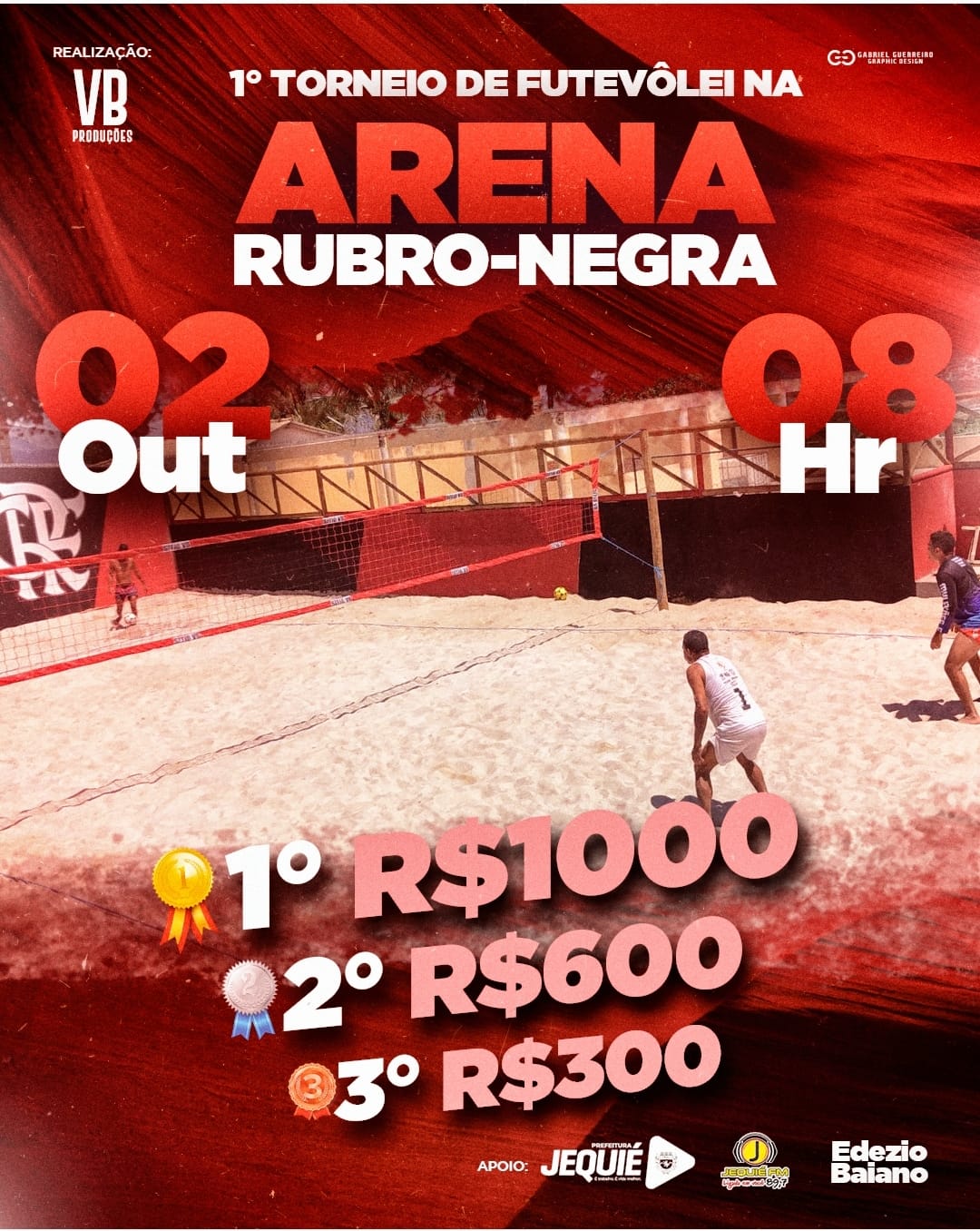A bola vai rolar na inauguração da arena rubro-negra de futevôlei A bola vai rolar na inauguração da arena rubro-negra de futevôlei