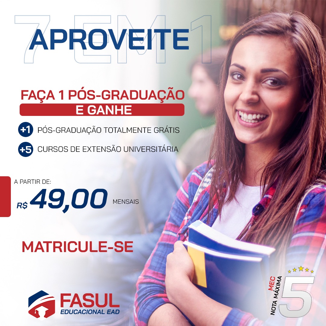 Vem para Fasul, matrículas abertas Vem para Fasul, matrículas abertas