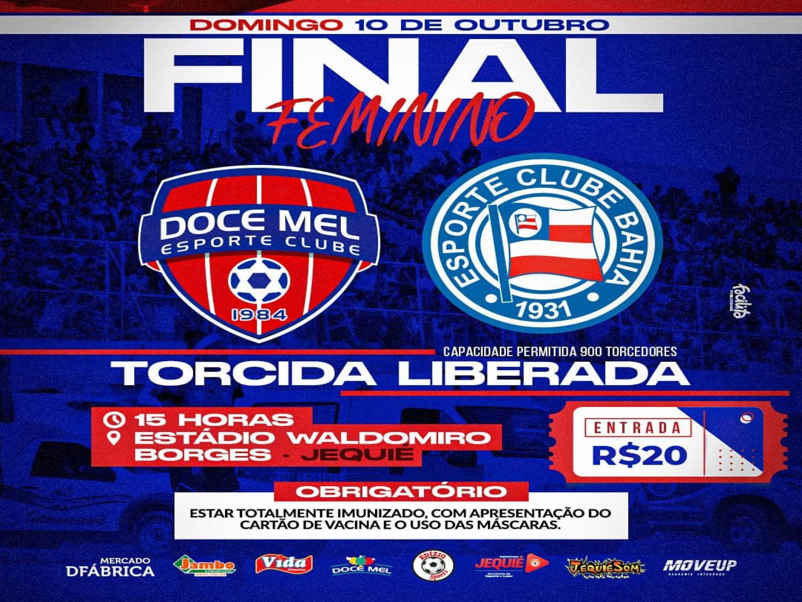 Torcida Liberada para final neste domingo entre Doce Mel e Bahia