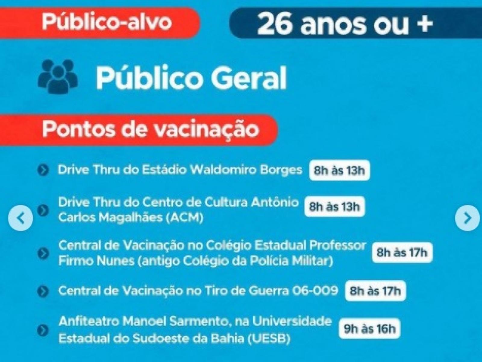COVID 19: Jequié começa a vacinar pessoas com 26 anos de idade