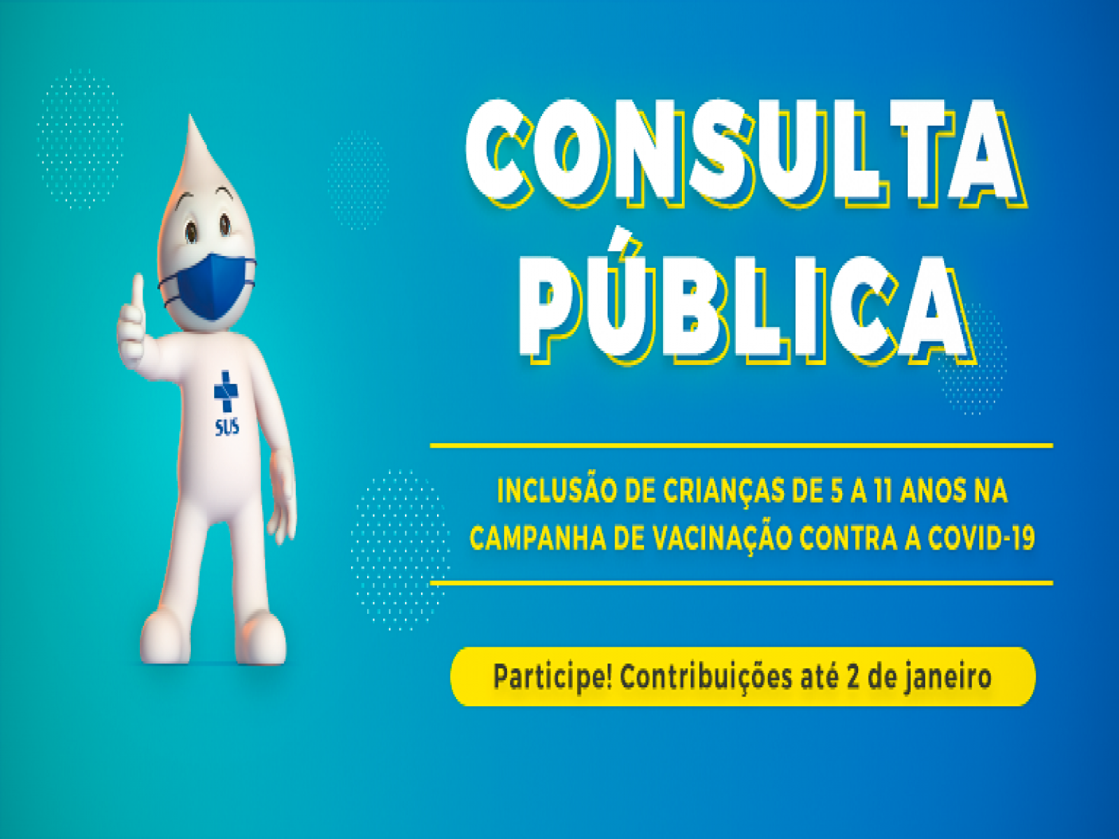 Aberta consulta pública sobre vacinação de crianças contra Covid-19