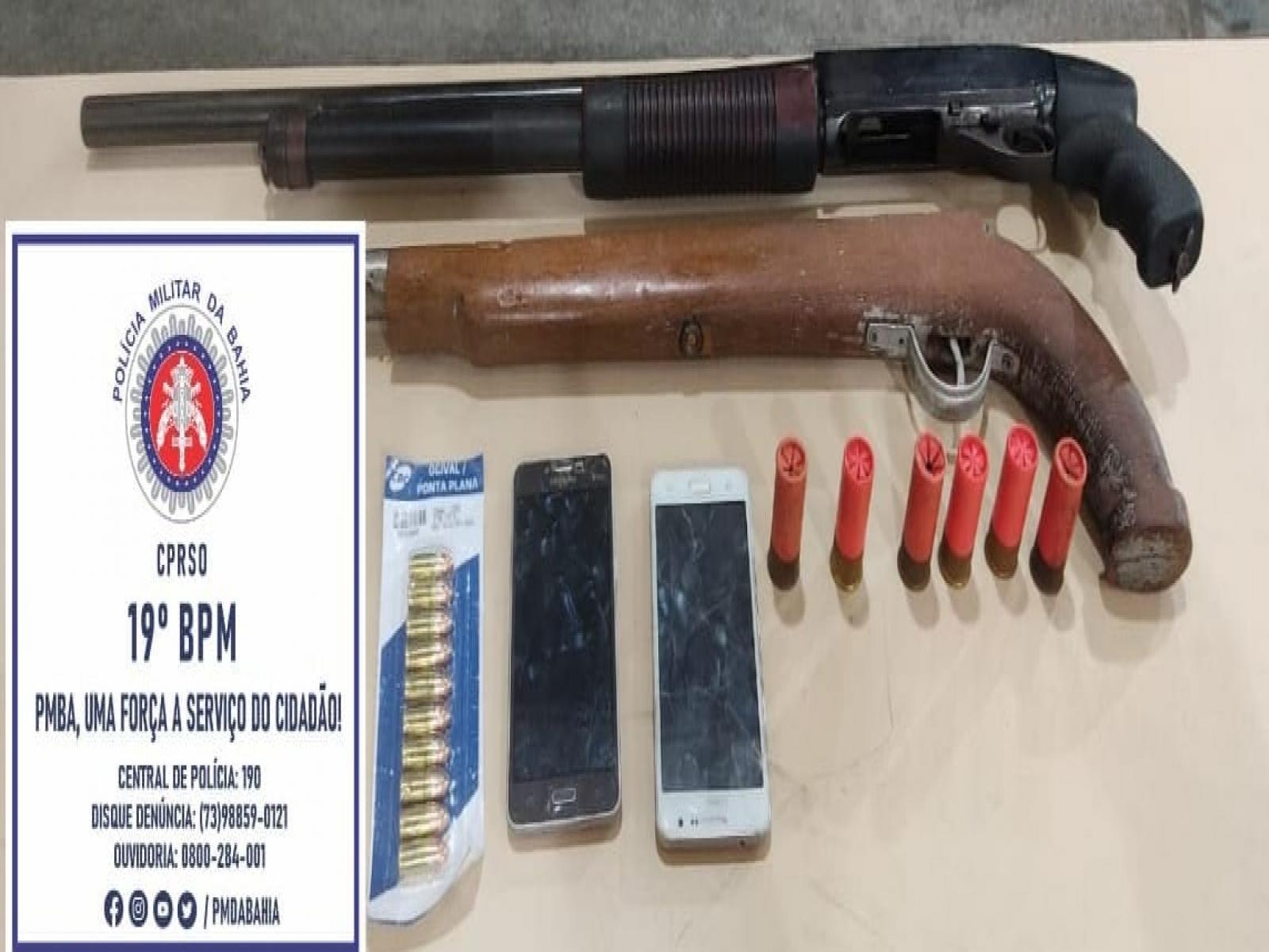 Bandido é preso com armas e munições no Loteamento Água Branca