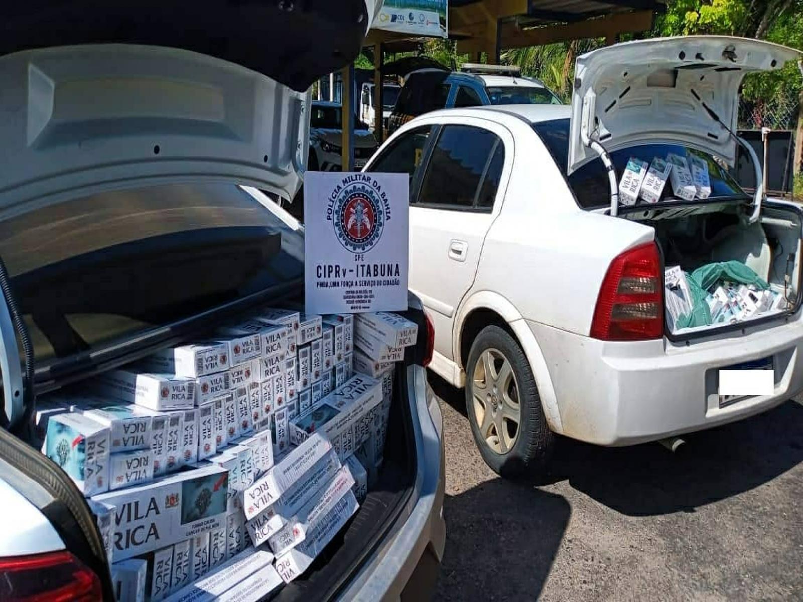 Três pessoas foram detidas transportando mais de mil pacotes de cigarros contrabandeados no sul da Bahia