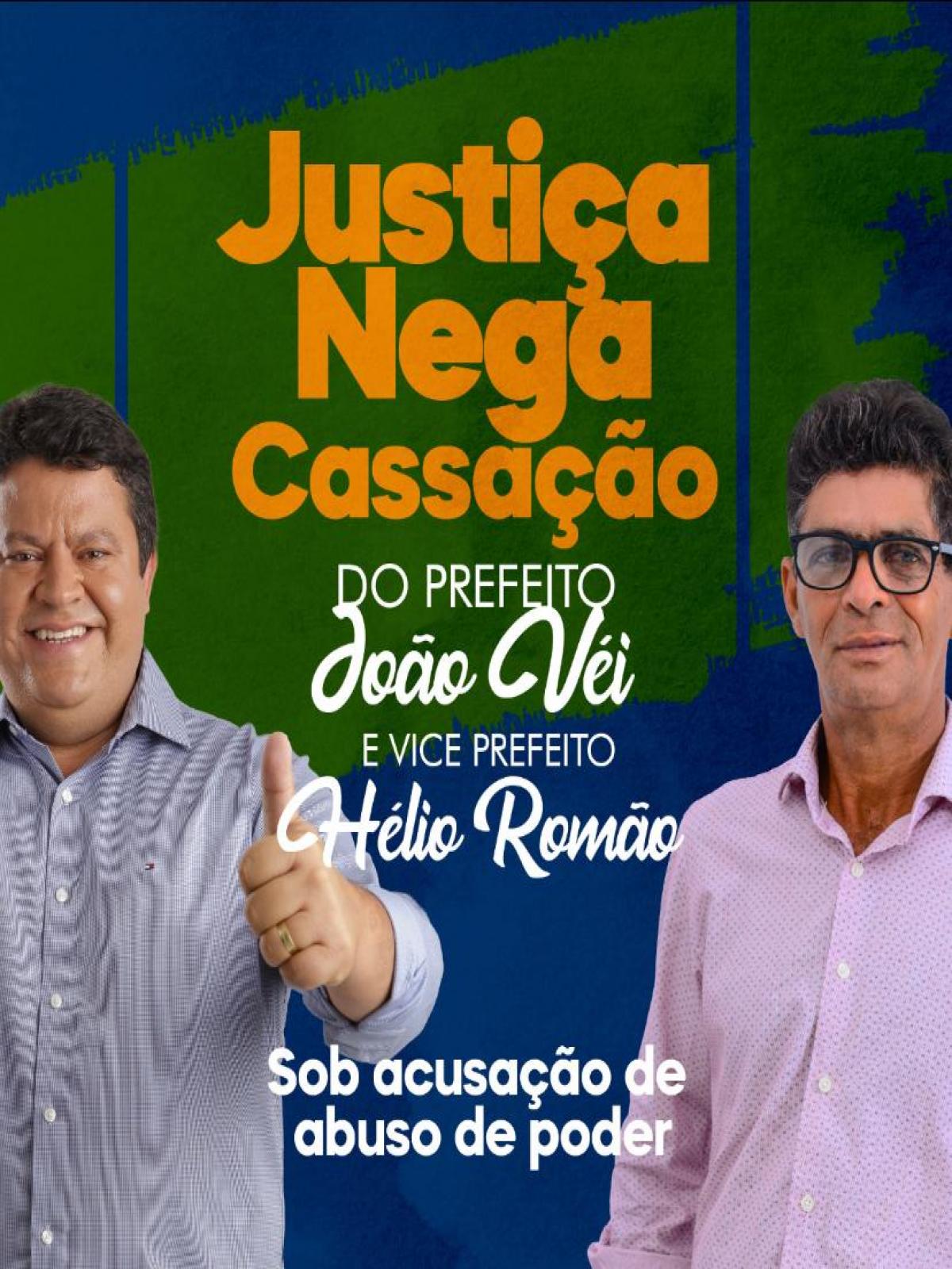 JUSTIÇA NEGA CASSAÇÃO DO PREFEITO JOÃO VÉI DE LAFAIETE COUTINHO E INVESTIGARÁ ATO DO VEREADOR AINDA NÃO IDENTIFICADO POR TENTAR FORJAR PROVAS
