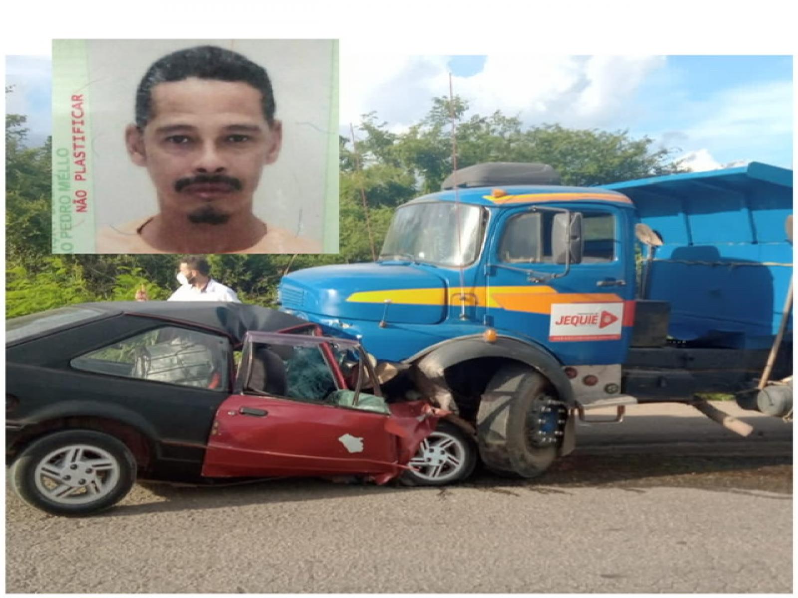 Carro bate em caçamba da Prefeitura e motorista morreu na hora