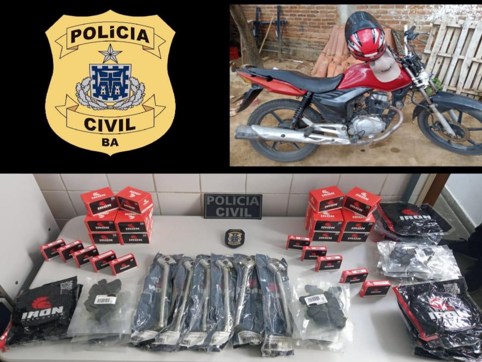 Polícia Civil prende ladrões e recupera peças de motos roubadas em Jequié