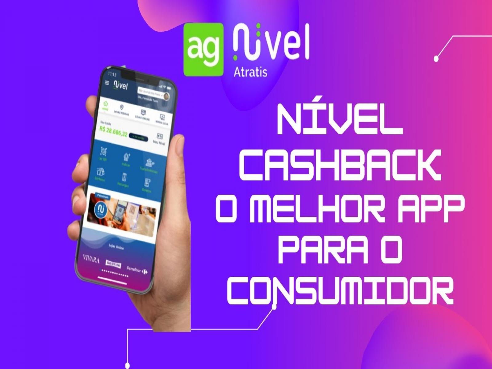 COM O APP NÍVEL VOCÊ GANHA CASHBACK
