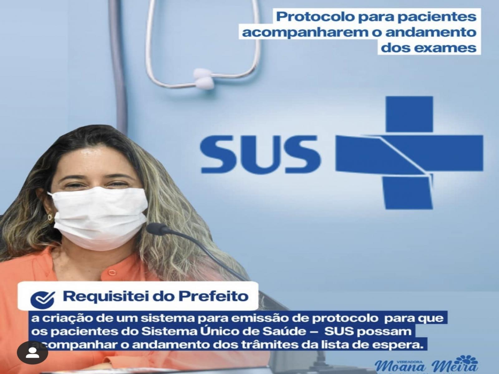 Vereadora Moana Meira cobra do prefeito sistema para acompanhamento de exames  no SUS