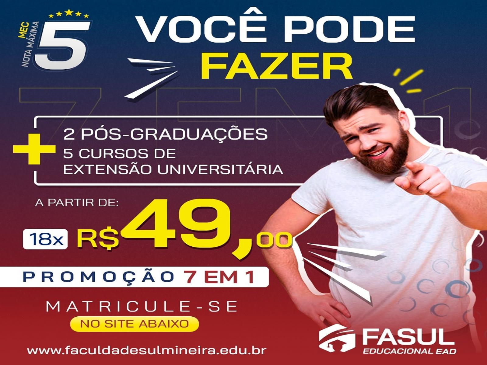 Com a Fasul os alunos podem muito mais! 7 cursos pelo preço de 1