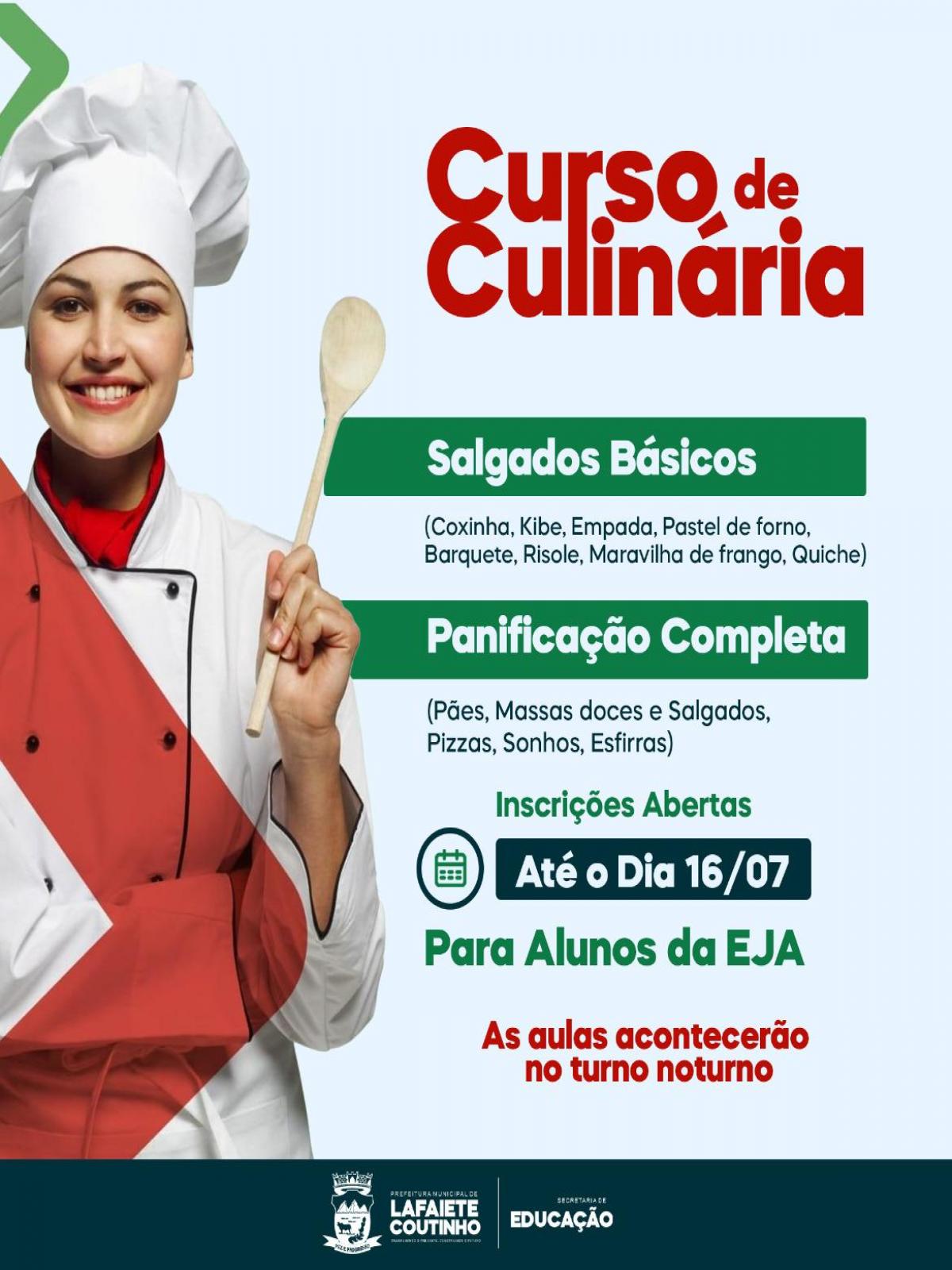 Lafaiete Coutinho: encerra nesta sexta-feira as inscrições para o curso de doces e salgados e panificação