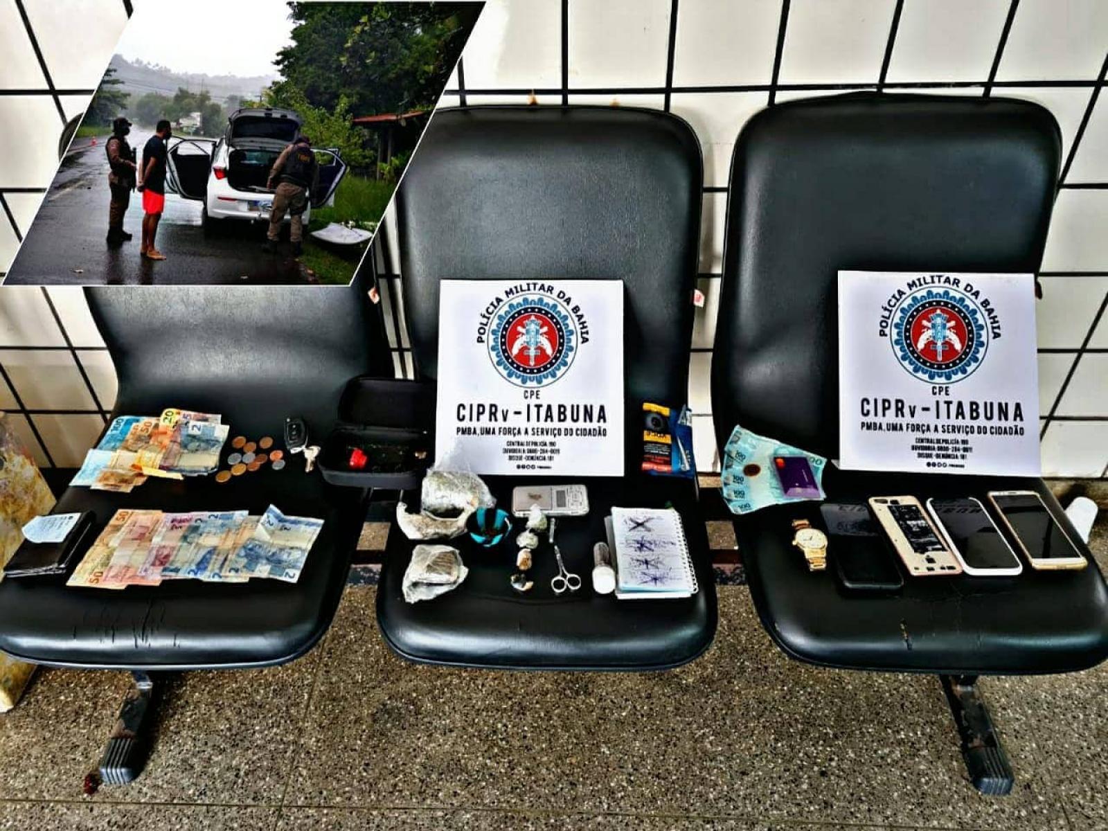 Três homens são detidos com drogas na estrada de Serra Grande