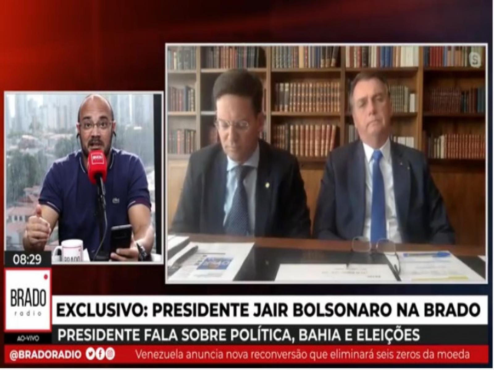 Presidente Bolsonaro concedeu entrevista a Radio Brado e falou sobre a política baiana