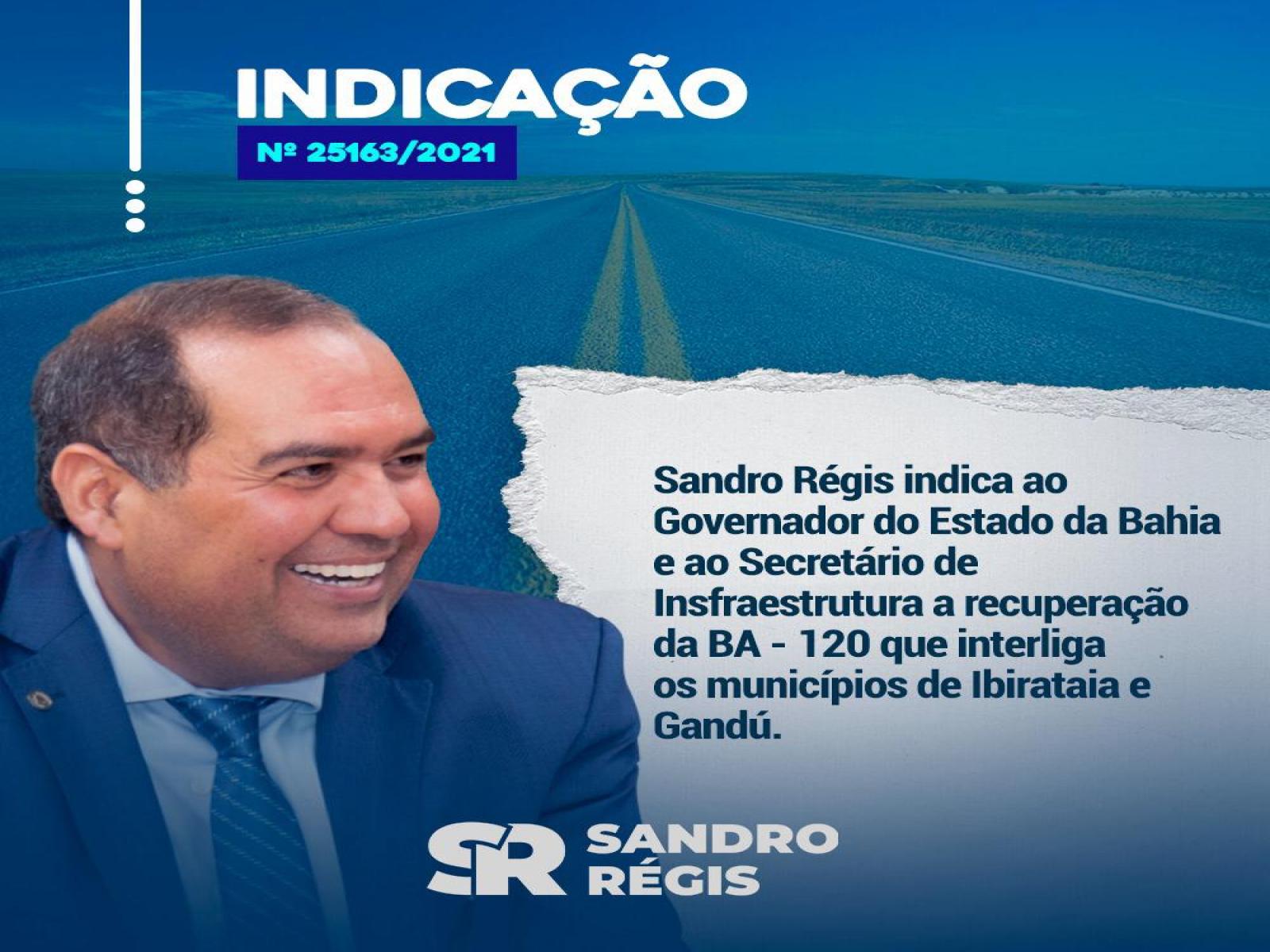 Sandro Régis solicita recuperação da BA 120