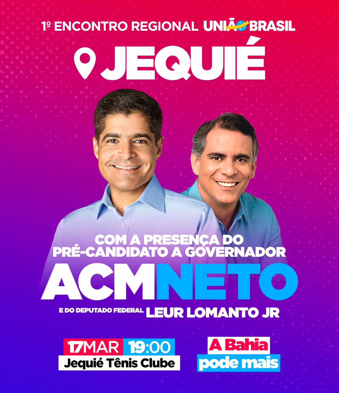 Leur Lomanto Jr. coordena visita de ACM Neto a Jequié Leur Lomanto Jr. coordena visita de ACM Neto a Jequié