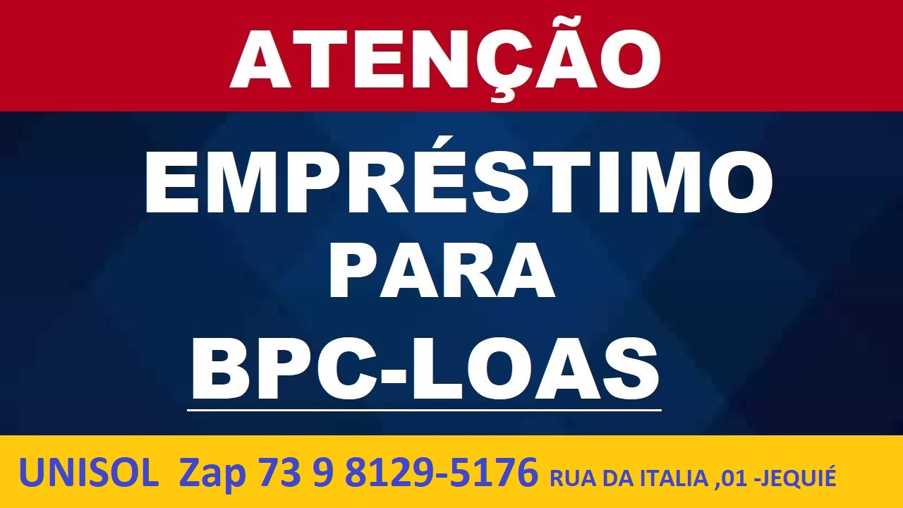 UNISOL oferece empréstimos para BPC LOAS de até 18 mil reais UNISOL oferece empréstimos para BPC LOAS de até 18 mil reais