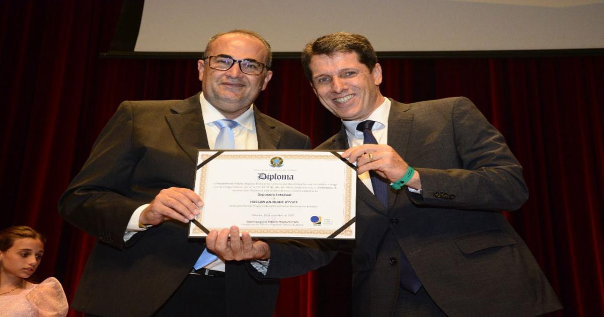 Em cerimônia oficial, deputado Hassan é diplomado para exercer mandato na Assembleia Legislativa da Bahia