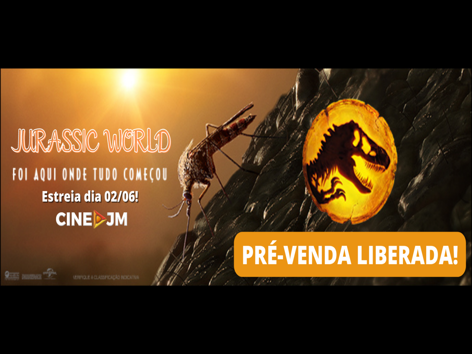 Cine São José: pré venda do filme Jurassic World