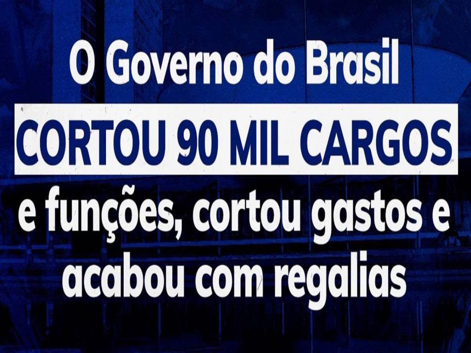 Governo do Brasil cortou 90 mil cargos e regalias