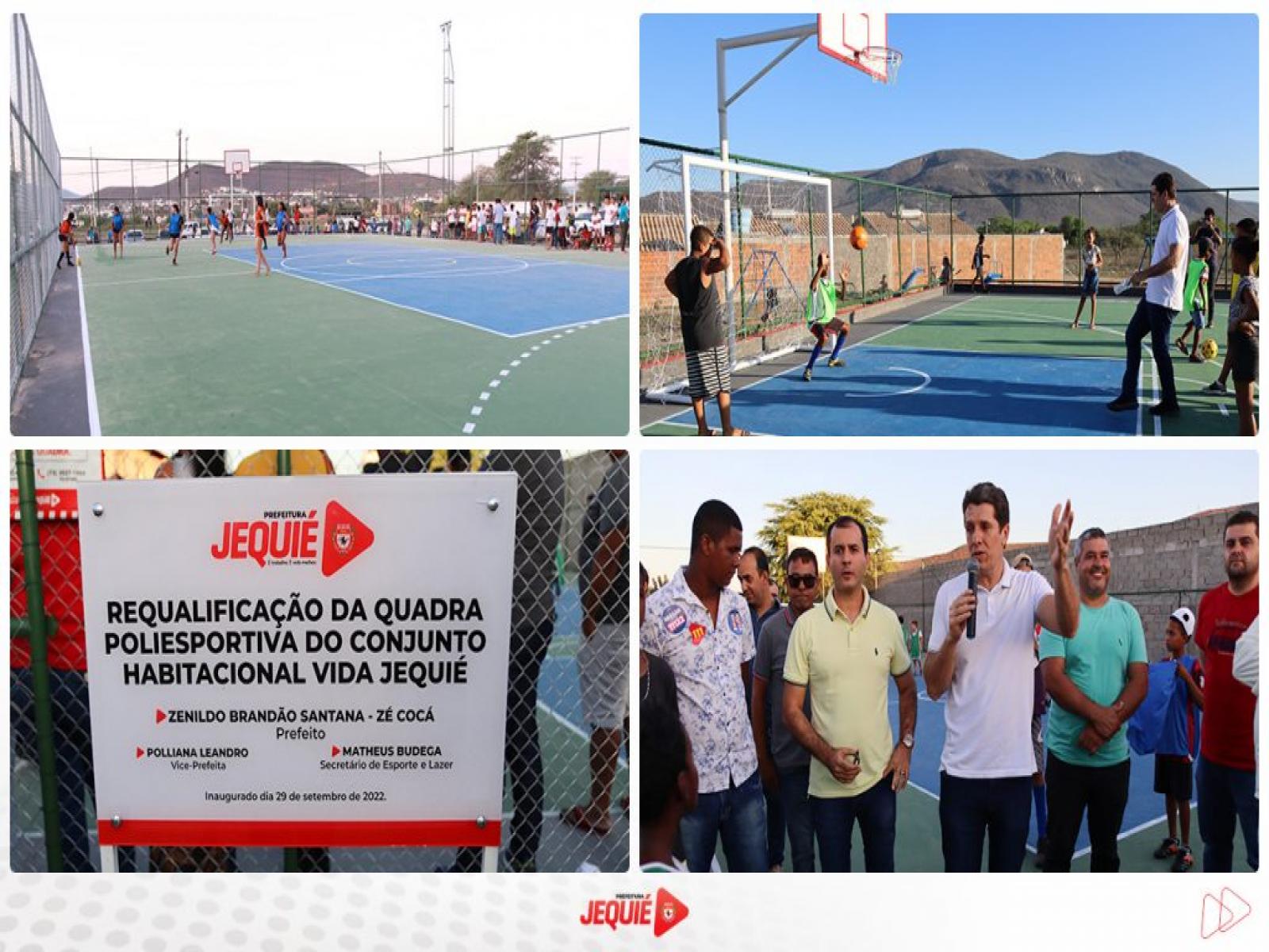 Prefeito de Jequié inaugura praça pública do Barro Preto e entrega mais três quadras poliesportivas requalificadas