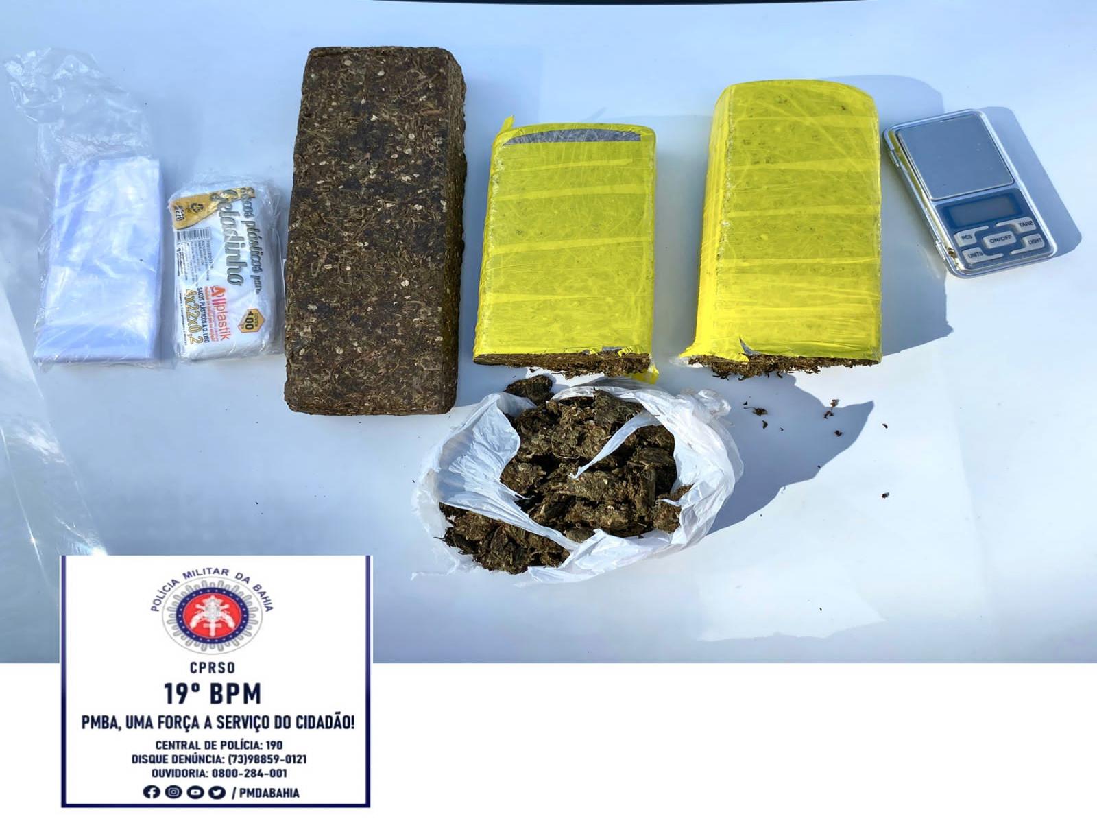 Polícia Militar deteve traficante com 2kg de maconha no Mercadão
