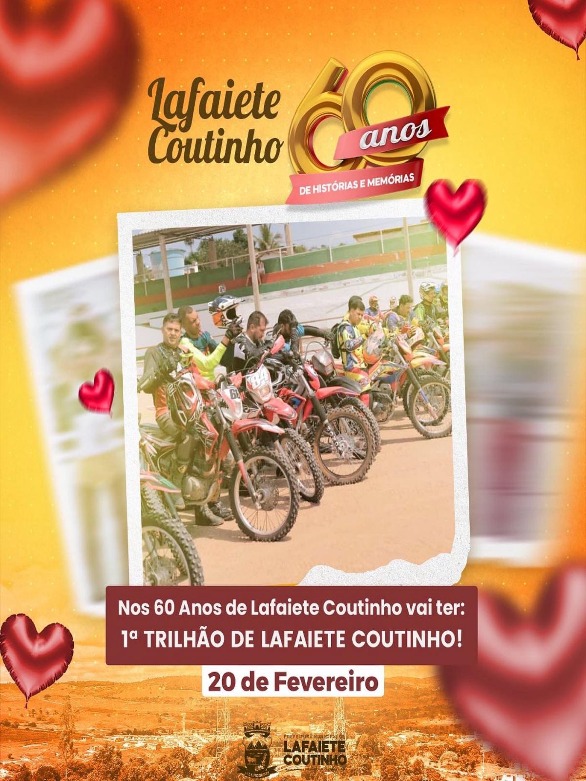 Trilhão de Lafaiete Coutinho vai sortear uma moto 0km para quem completar o percurso