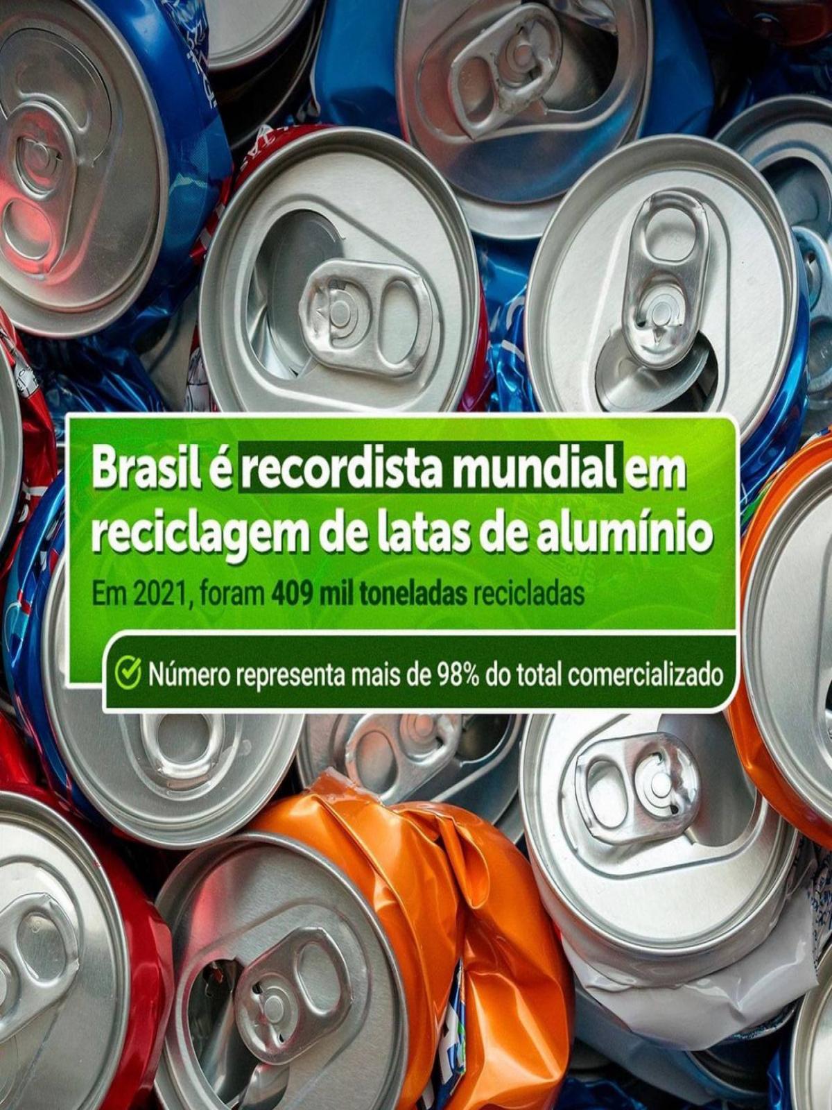 Brasil tornou-se recordista mundial no recolhimento e reciclagem de latas de alumínio
