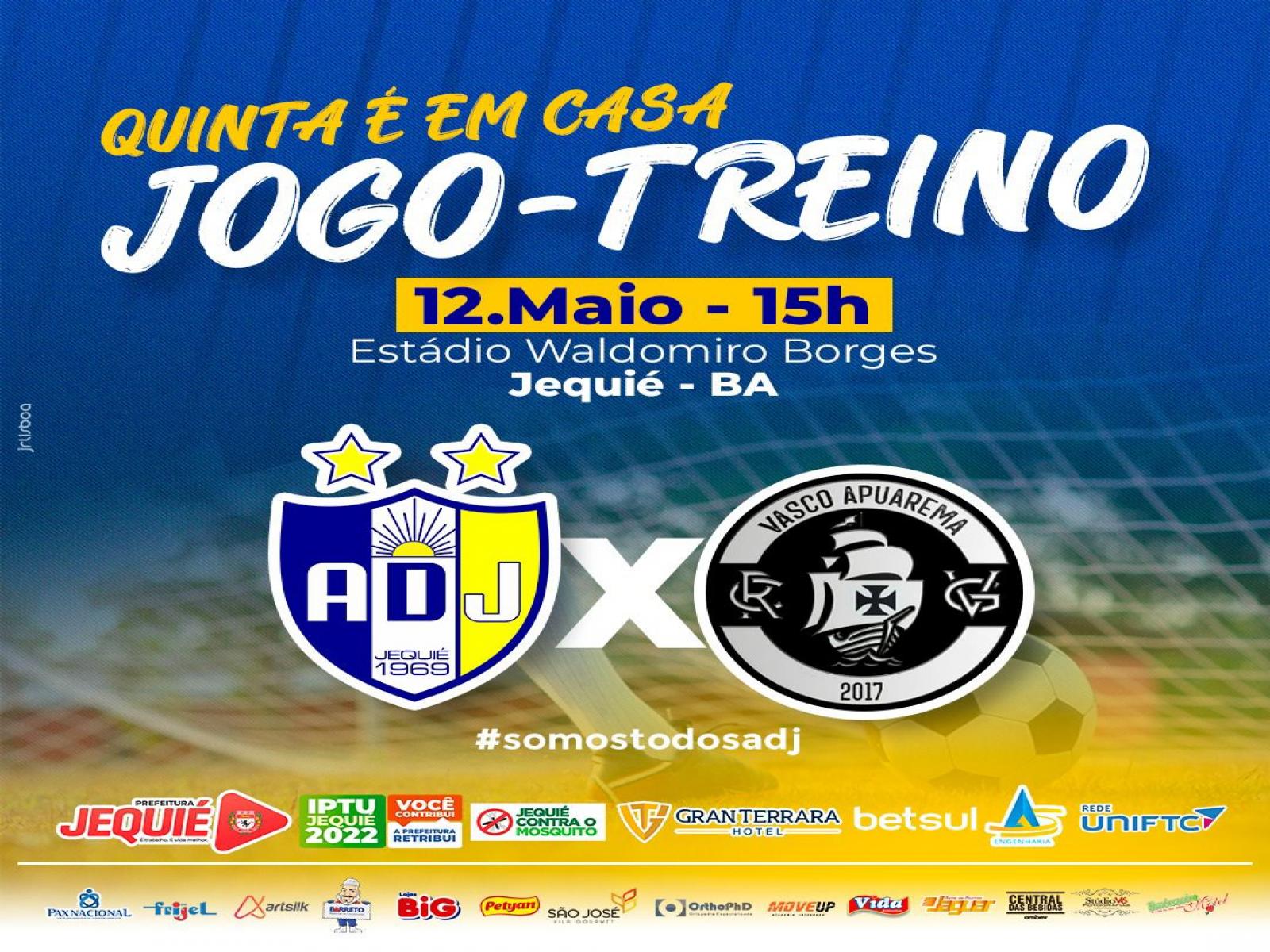 ADJ faz jogo-treino em casa com o Vasco Apuarema na quinta-feira, 12 de maio