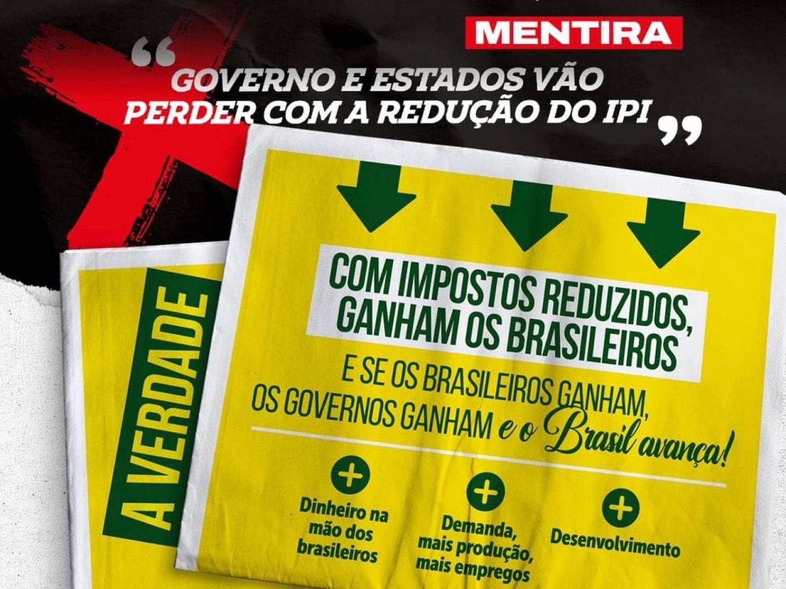 Jair Bolsonaro reduz IPI, incentiva o aumento de empregos e produção no Brasil