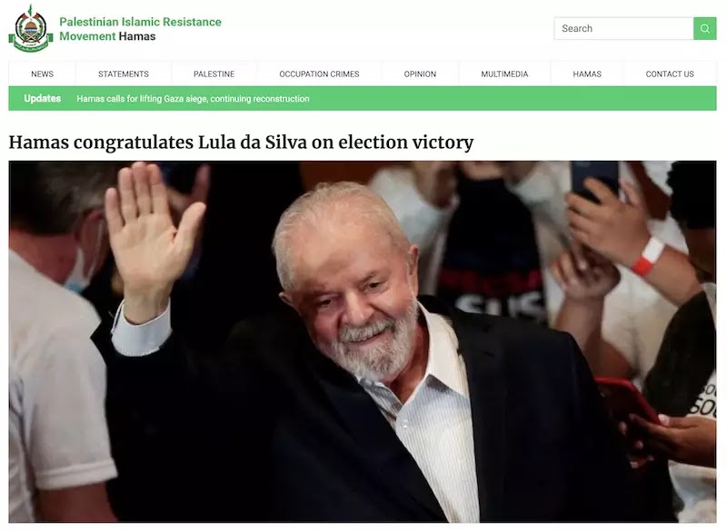 Checagem desmente site de esquerda, sobre Hamas parabenizar Lula Checagem desmente site de esquerda, sobre Hamas parabenizar Lula