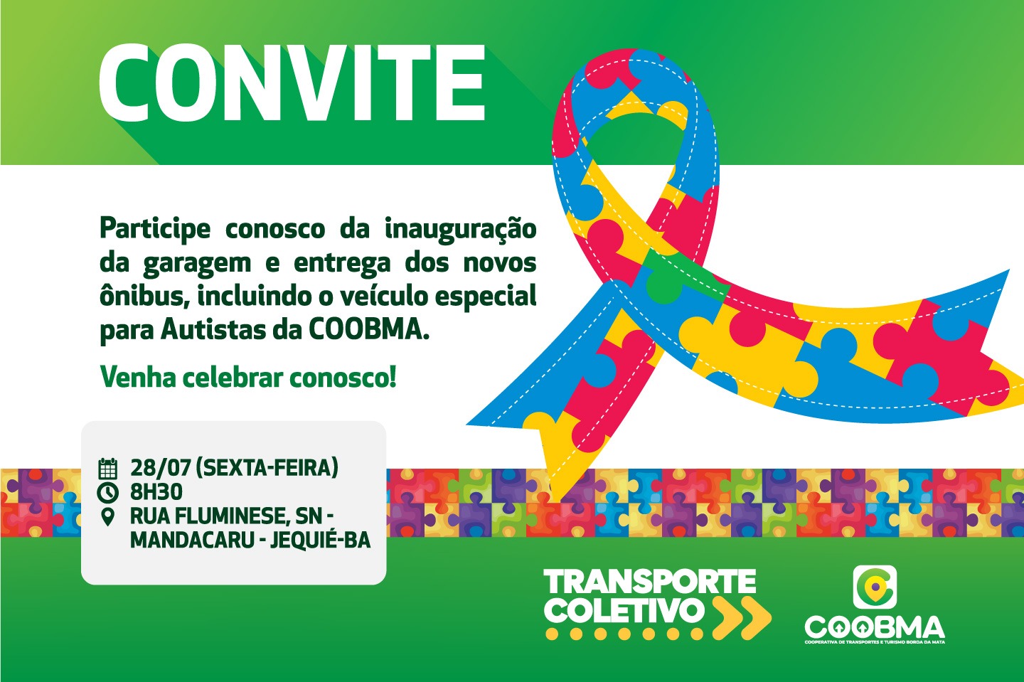 Jequié - COOBMA inaugura garagem e apresenta frota de ônibus inclusiva em evento inédito. Jequié - COOBMA inaugura garagem e apresenta frota de ônibus inclusiva em evento inédito.