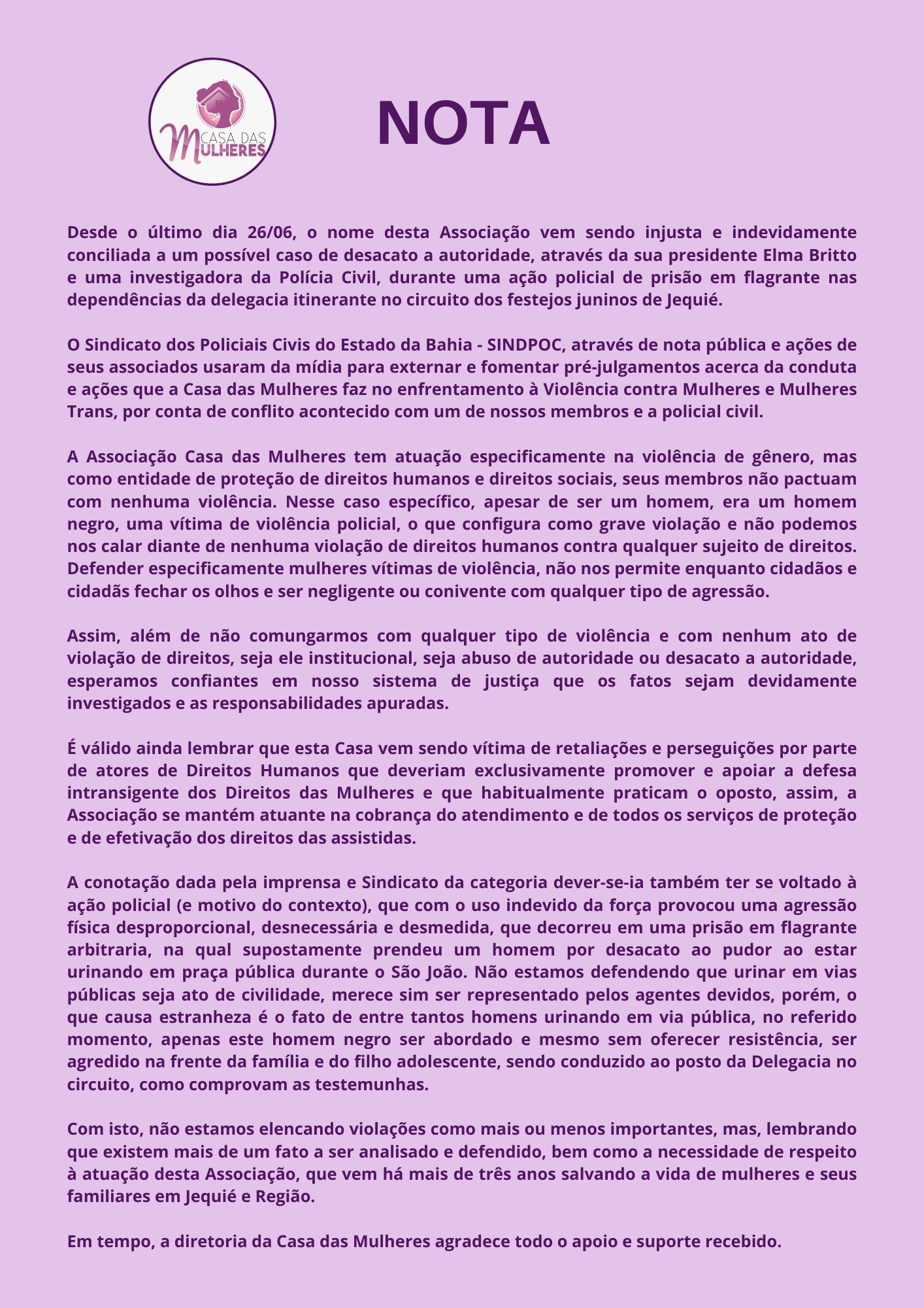 Associação Casa das Mulheres Jequié Associação Casa das Mulheres Jequié