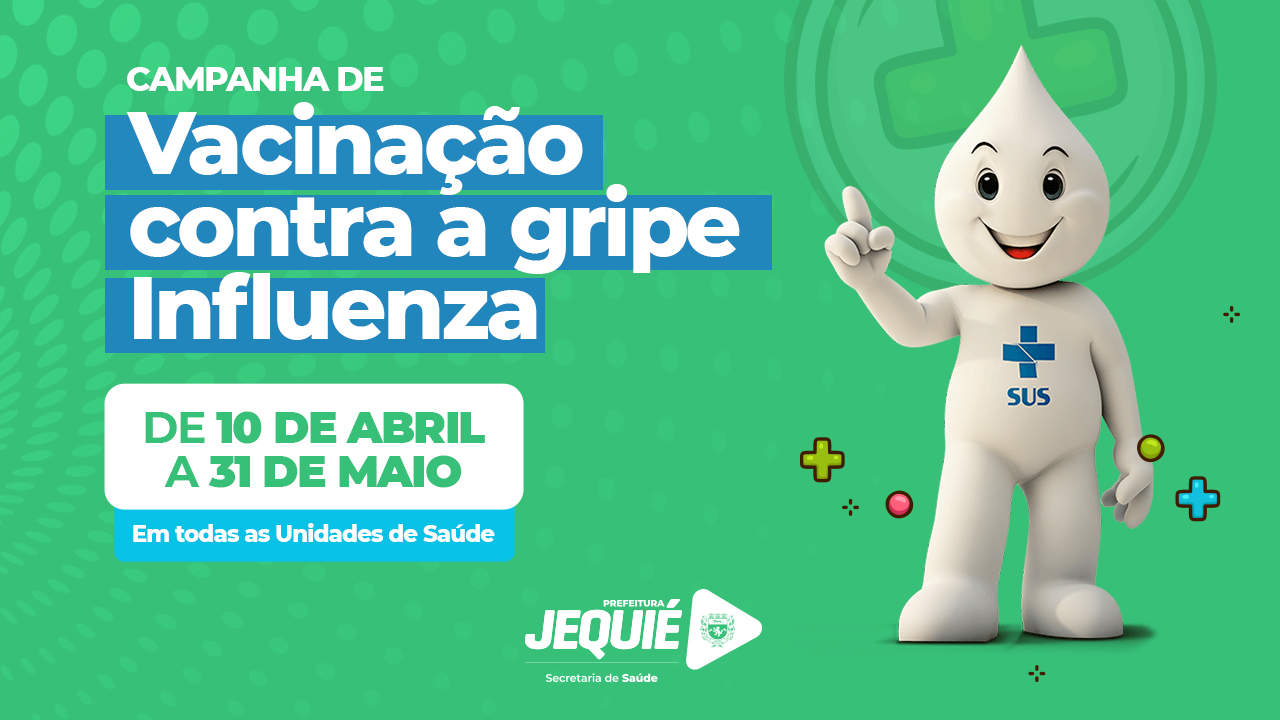 Prefeitura de Jequié inicia vacinação contra Influenza para grupos prioritários em todas as Unidades de Saúde Prefeitura de Jequié inicia vacinação contra Influenza para grupos prioritários em todas as Unidades de Saúde