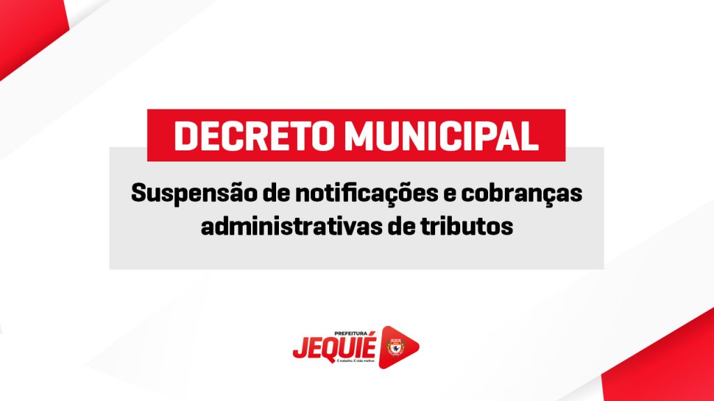 Prefeitura de Jequié suspende notificações e cobranças administrativas de tributos em áreas afetadas pelas chuvas e cheias do Rio de Contas e Rio Jequ Prefeitura de Jequié suspende notificações e cobranças administrativas de tributos em áreas afetadas pelas chuvas e cheias do Rio de Contas e Rio Jequ