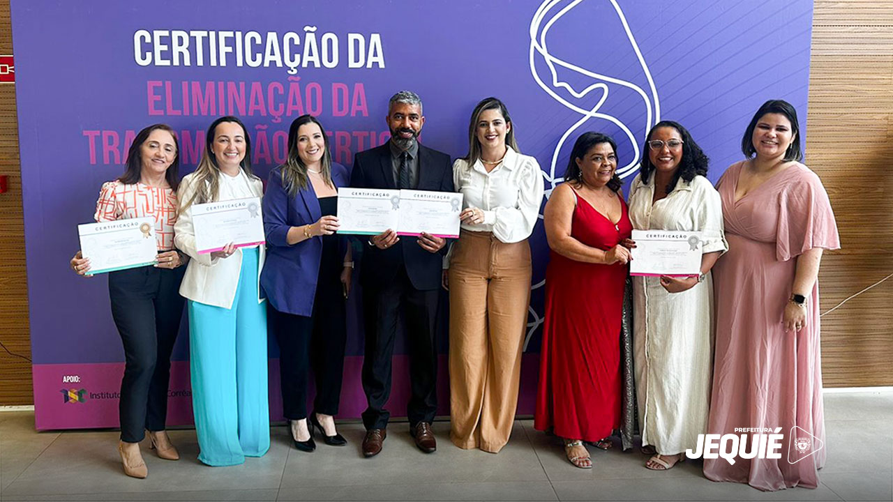 Jequié recebe do Ministério da Saúde dupla certificação por meio do Selo de Boas Práticas rumo à Eliminação da Transmissão Vertical de HIV e Sífilis Jequié recebe do Ministério da Saúde dupla certificação por meio do Selo de Boas Práticas rumo à Eliminação da Transmissão Vertical de HIV e Sífilis