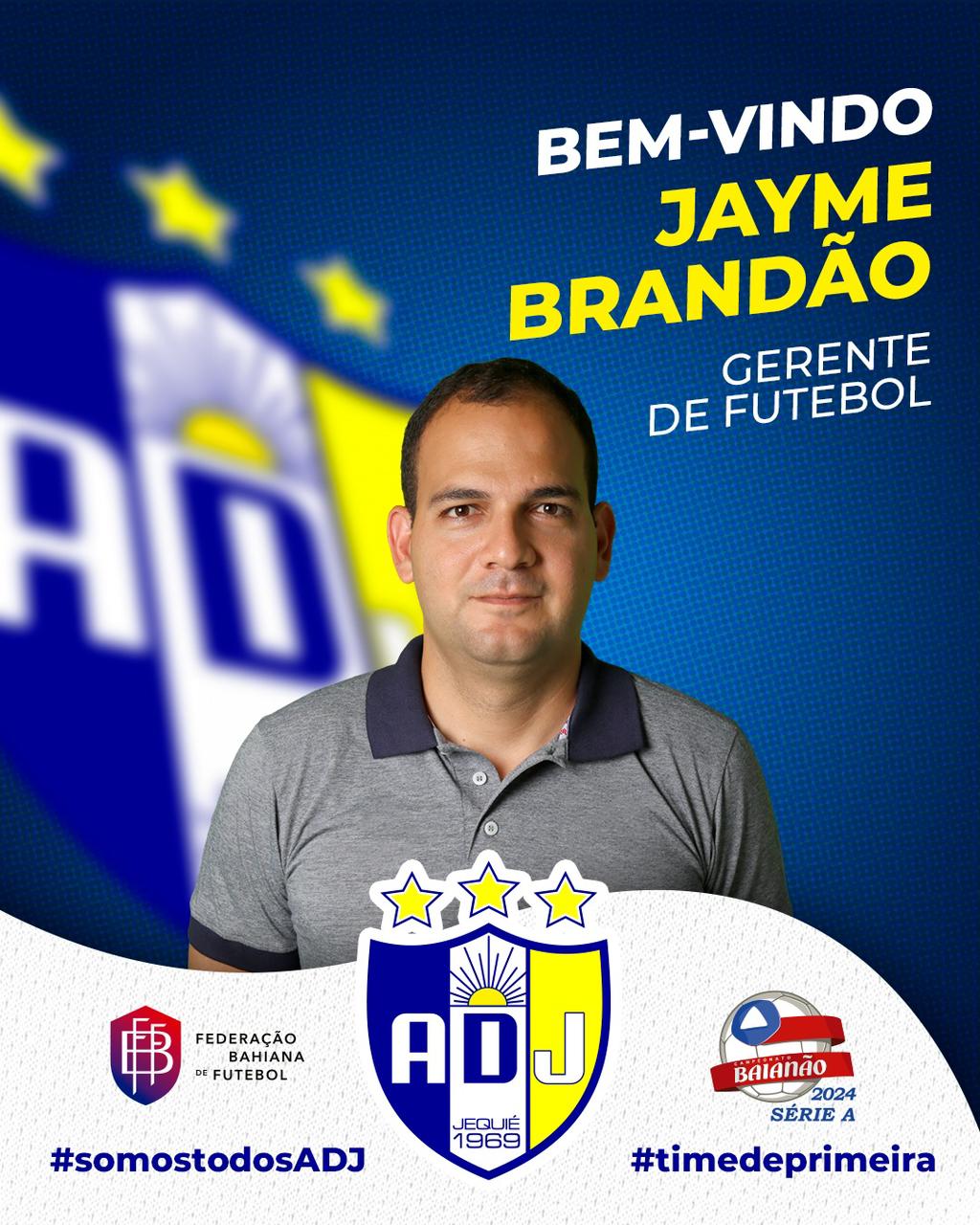 ADJ tem um novo Gerente de Futebol. Jayme Brandão chega para comandar futebol do Jipão ADJ tem um novo Gerente de Futebol. Jayme Brandão chega para comandar futebol do Jipão