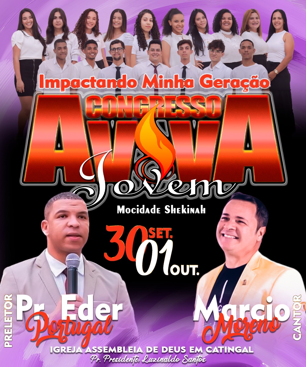 CONGRESSO AVIVA JOVEM EM CATINGAL TERÁ PARTICIPAÇÃO DO EX-REI DO ARROCHA MARCIO MORENO CONGRESSO AVIVA JOVEM EM CATINGAL TERÁ PARTICIPAÇÃO DO EX-REI DO ARROCHA MARCIO MORENO