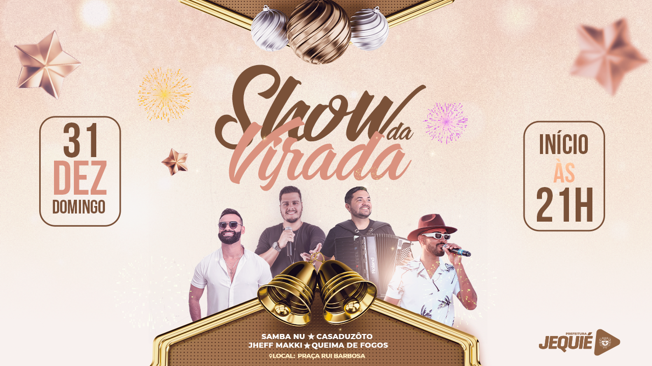 Com show pirotécnico e apresentações musicais, Prefeitura de Jequié realiza festa de Réveillon em praça pública Com show pirotécnico e apresentações musicais, Prefeitura de Jequié realiza festa de Réveillon em praça pública