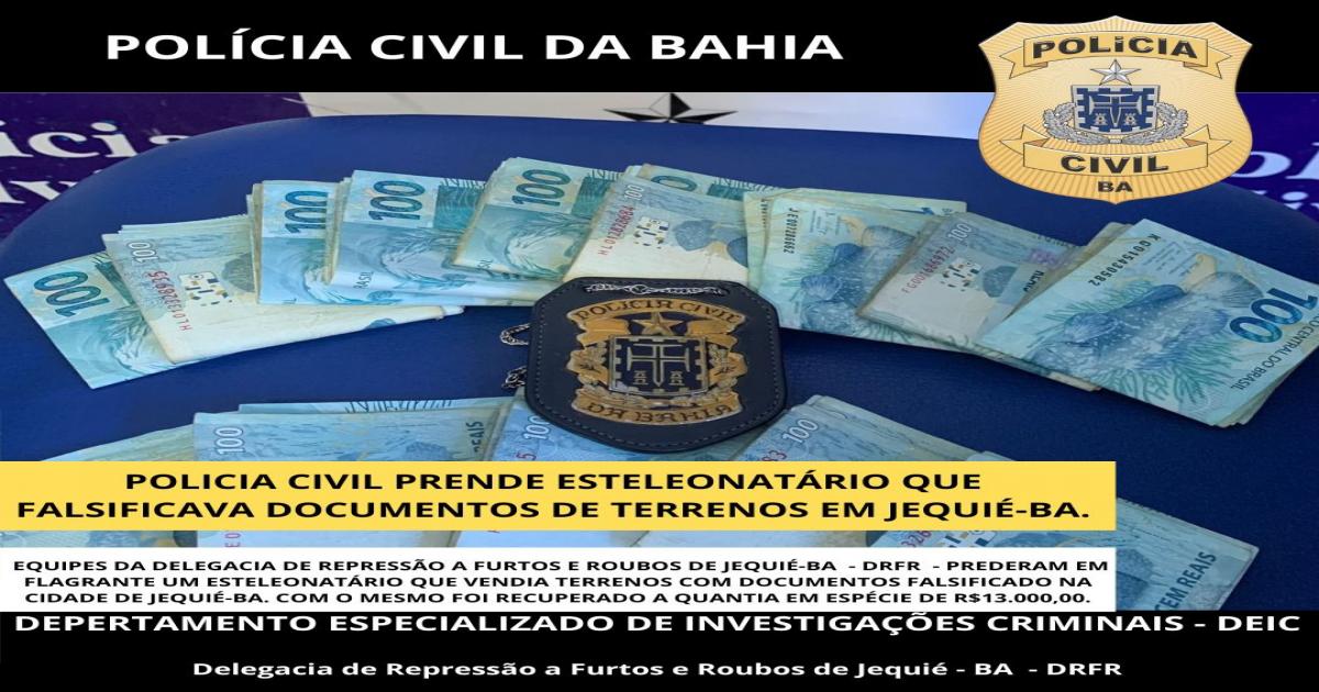 Estelionatário falsificou documento para vender terreno de herdeiros em Jequié